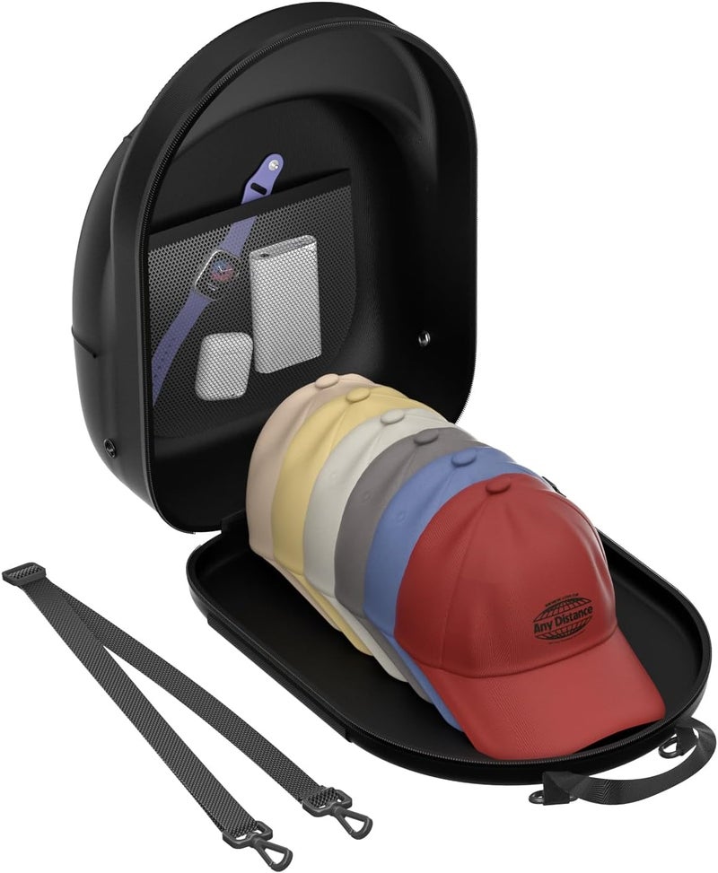 CLESOO Hat Case for Travel Hat Travel Case for Baseball Caps Hat Carrier for Travel Hat Box for Travel Hat Holder for Travel Hard Hat Bag for 6 Caps Hat Suitcase Travel with Adjustable Shoulder Strap - Image 1
